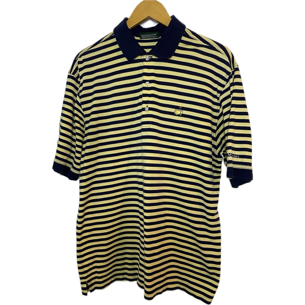 Masters Collection Men's Short Sleeve‎ Striped Golf Polo Shirt Size Large